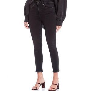We The Free high waisted raw hem black jeans